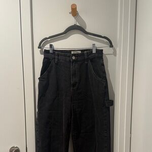 COTTON ON Black straight leg carpenter jeans